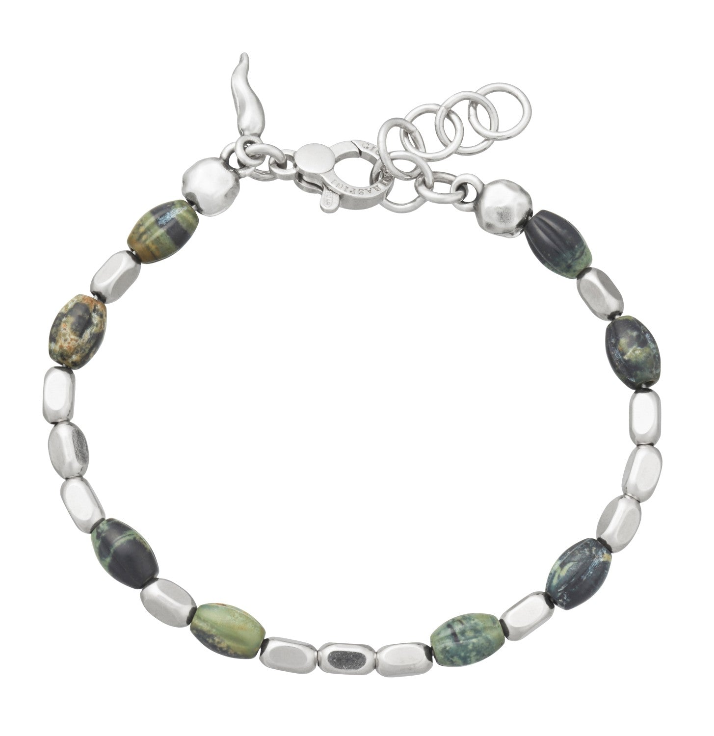 Bracciale Uomo Giovanni Raspini Argento 925 Biglie Seed Diaspro 12406L